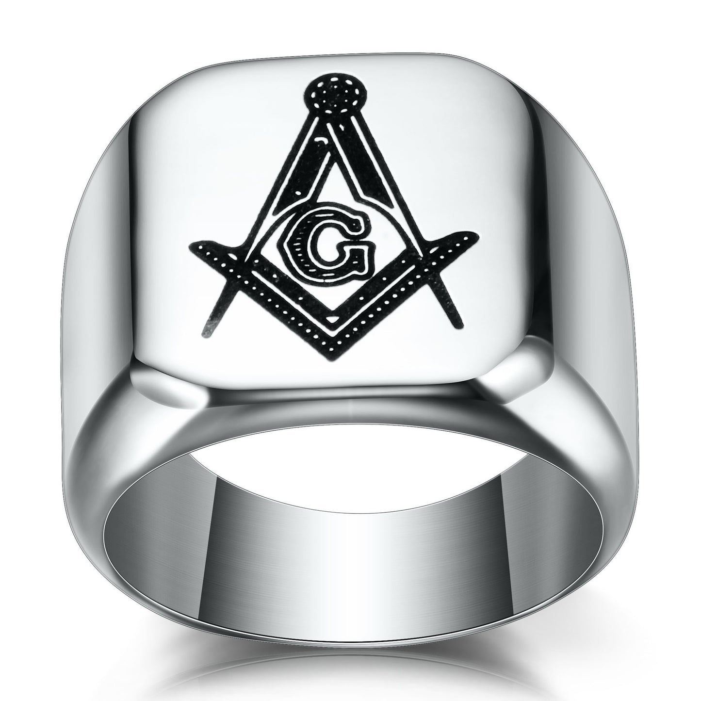 Titanium Steel Men's Stainless Steel Ring Simple Multi Color Fashion Freemason