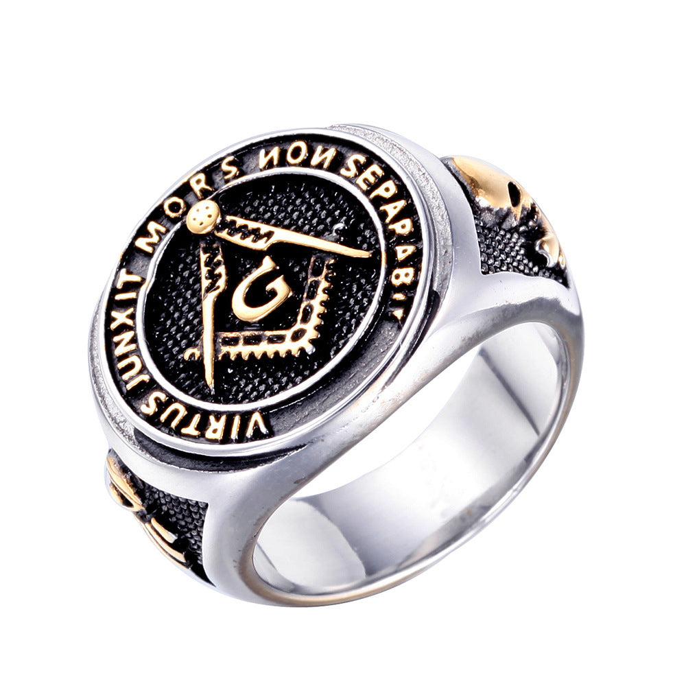 Religious Masonic Stainless Steel Ring