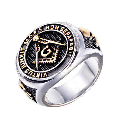 Religious Masonic Stainless Steel Ring