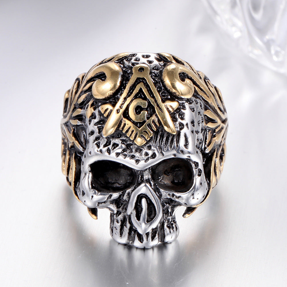 Punk Stainless Steel Men's Masonic Ring