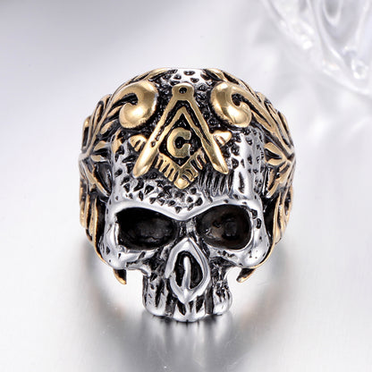 Punk Stainless Steel Men's Masonic Ring