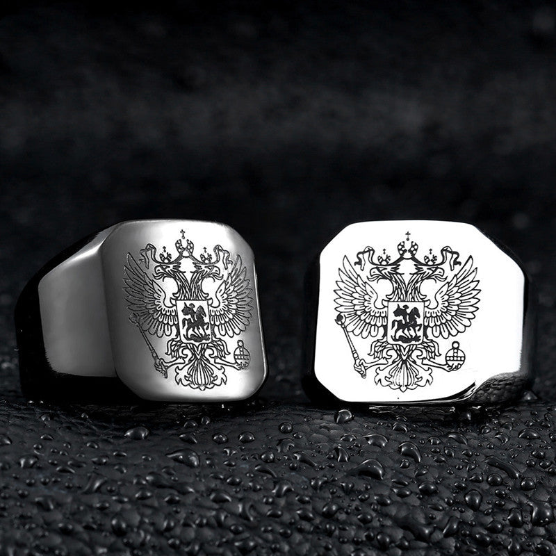 Masonic double-headed eagle ring