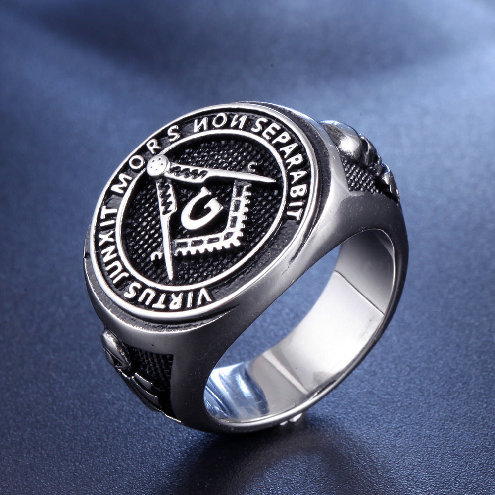 Religious Masonic Stainless Steel Ring
