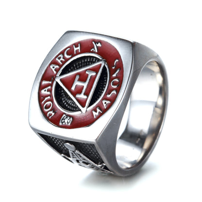 Stainless Steel G Ring Men's Jewelry Vintage Masonic Ring Titanium Steel Gift
