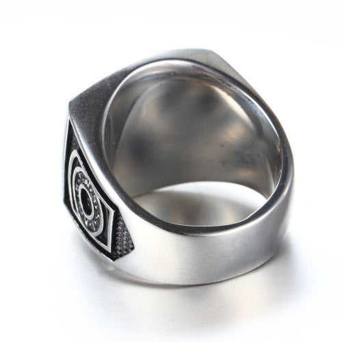 Stainless Steel G Ring Men's Jewelry Vintage Masonic Ring Titanium Steel Gift