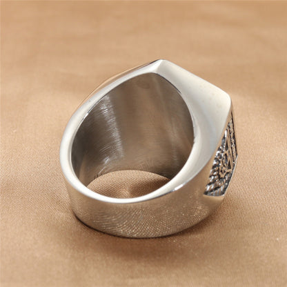 European And American Titanium Steel Masonic Eye Ring Vintage