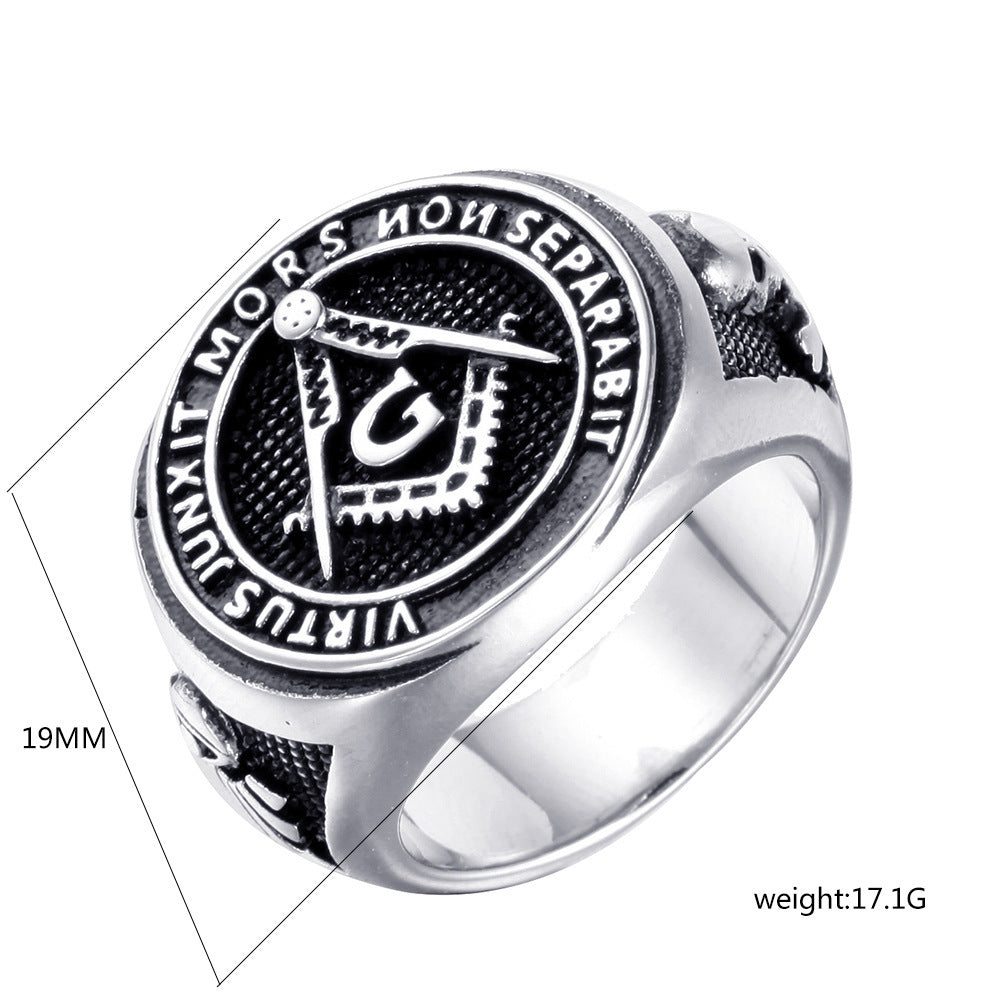Religious Masonic Stainless Steel Ring